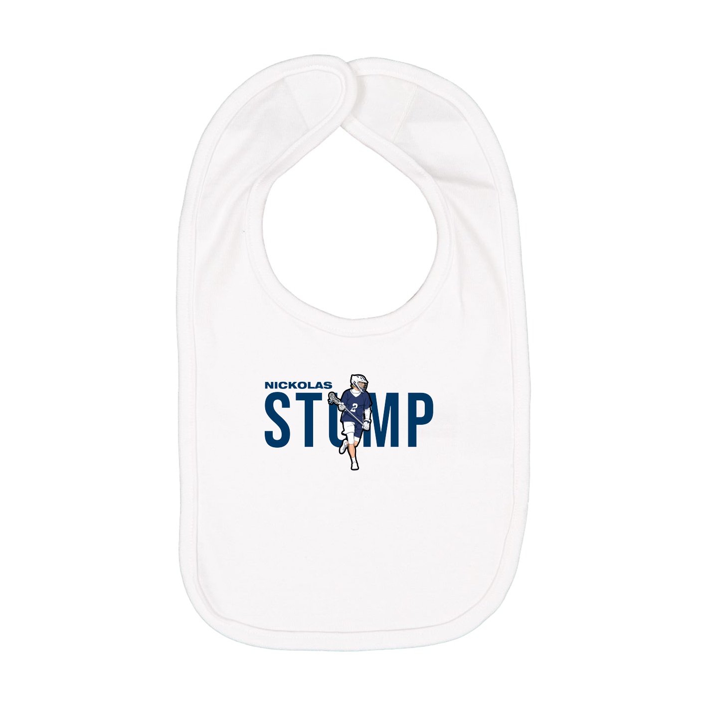 Infant Bib — Player Name in White