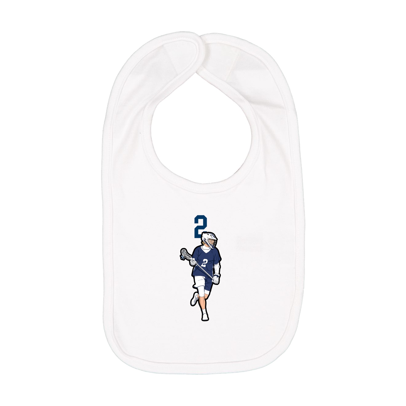 Infant Bib — Number Top in White
