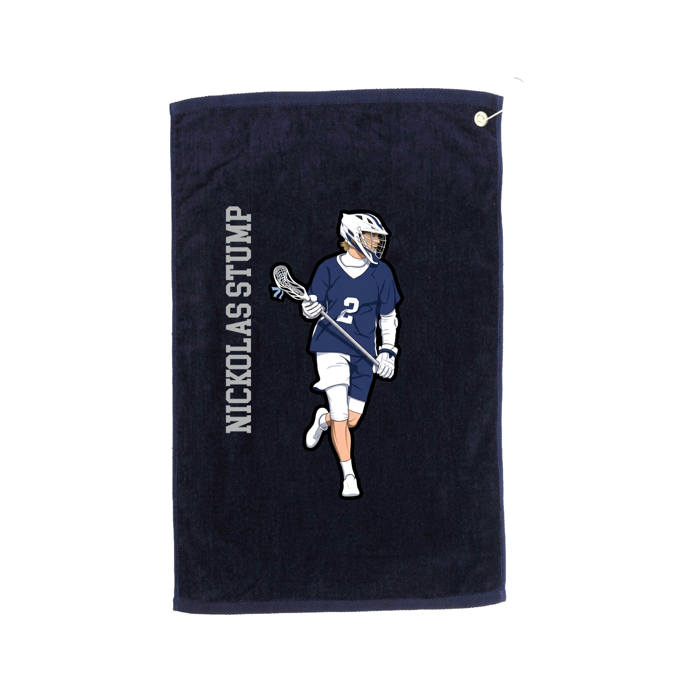 Golf Towel — Name Vertical in Navy