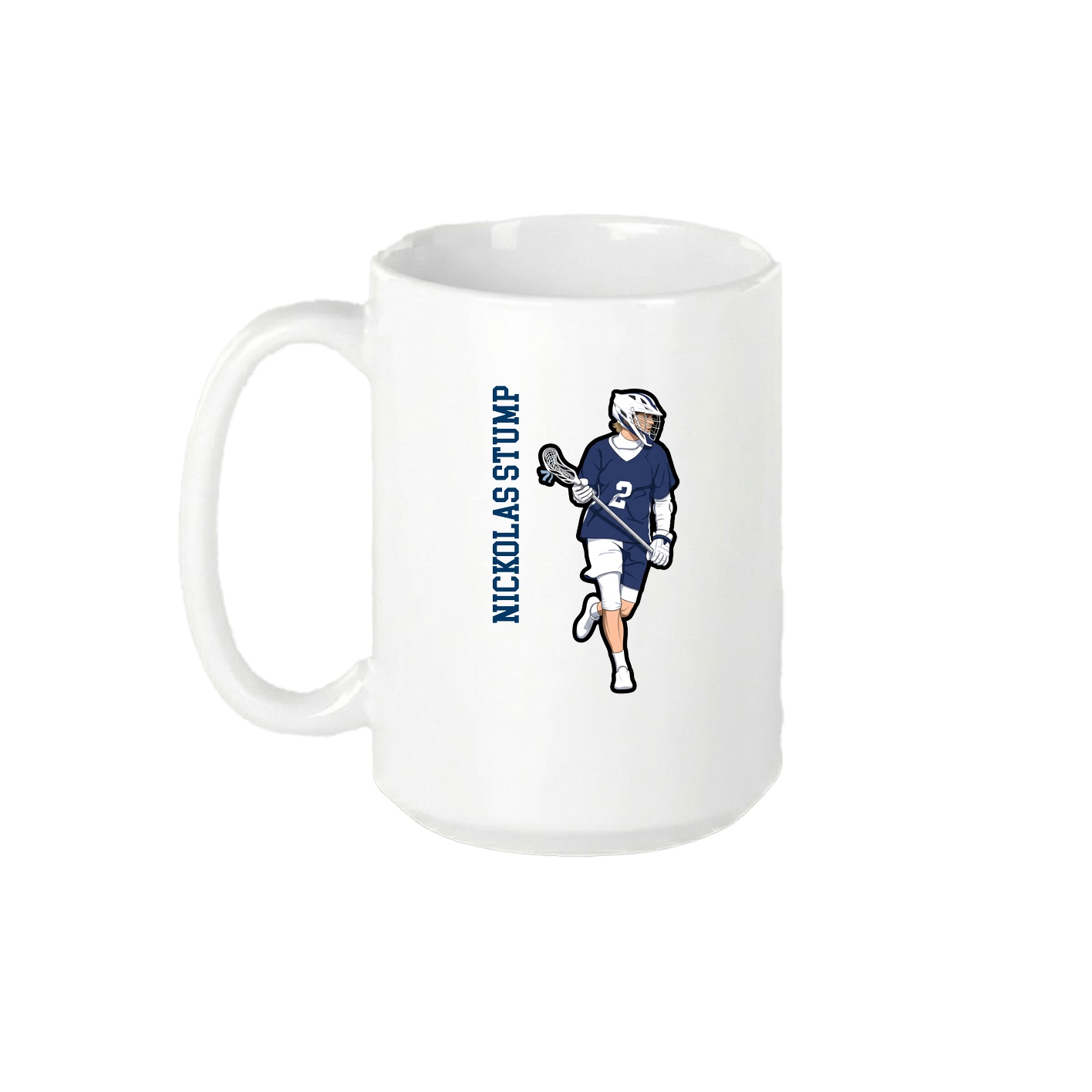 15oz Coffee Mug — Name Vertical in White