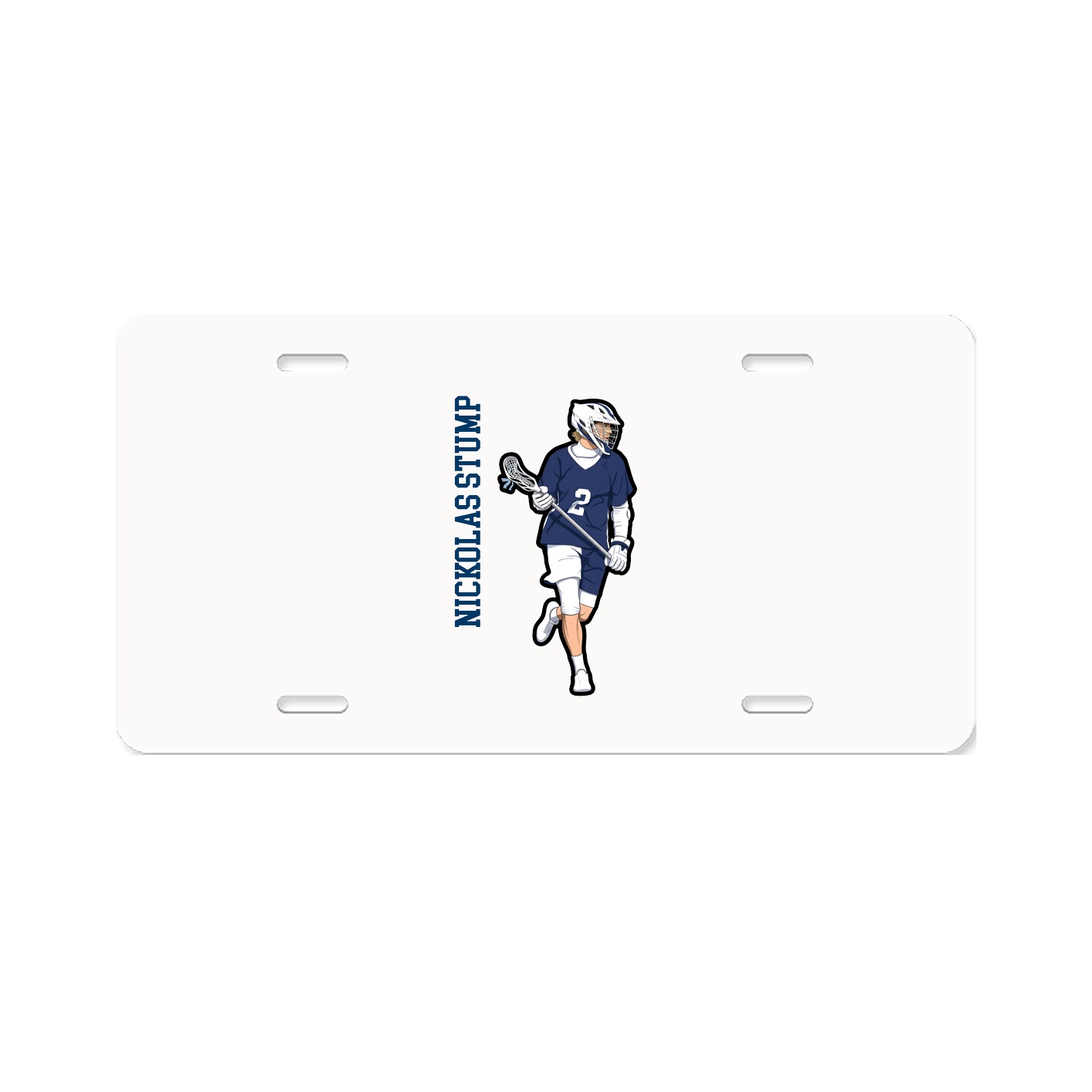 License Plate — Name Vertical in Classic