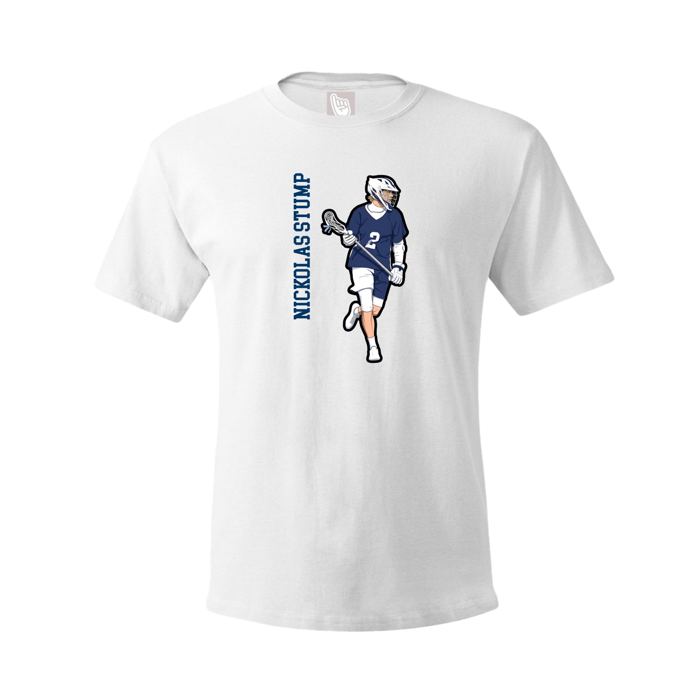 Youth Tee — Name Vertical in White