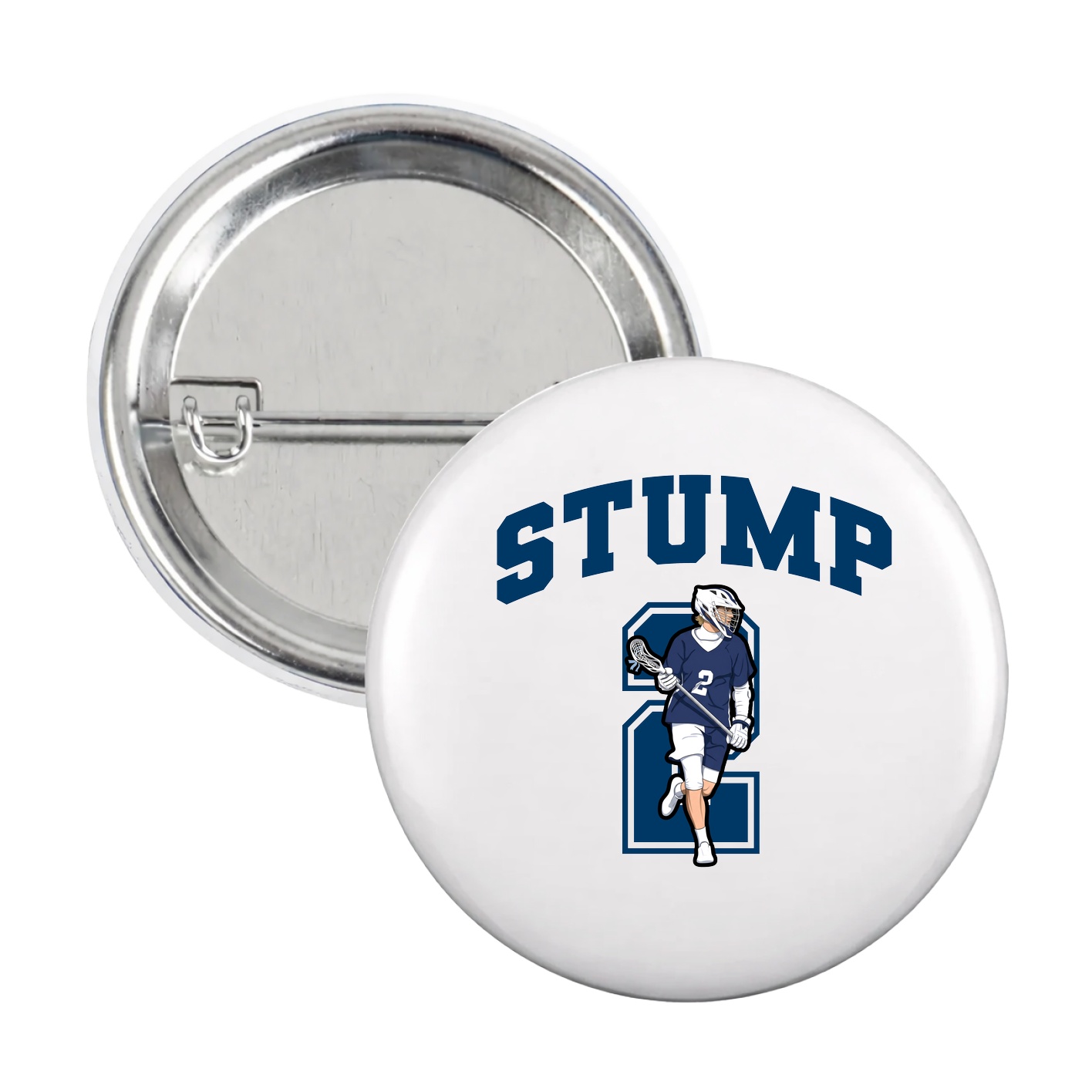 Game Day Button — Number in White