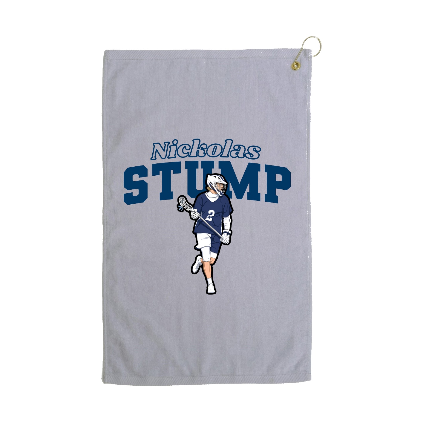 Golf Towel — Name Arch in Grey