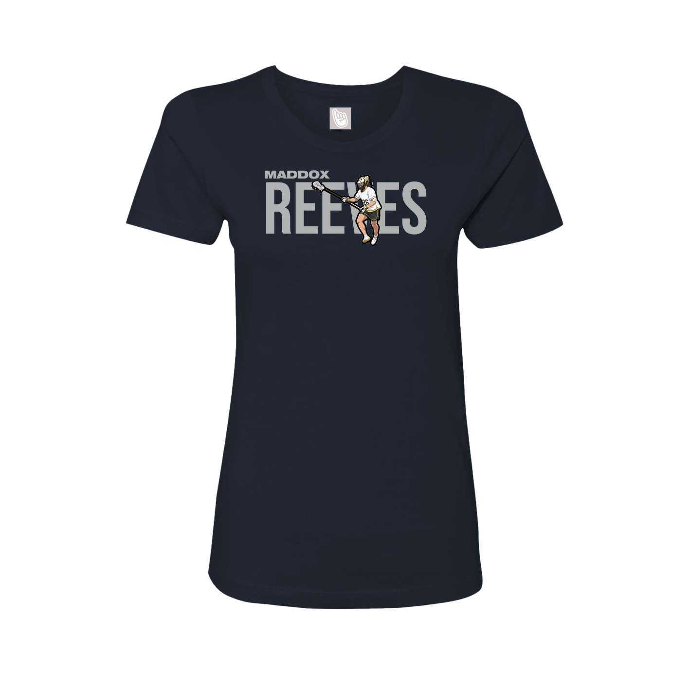 Fitted Women's Tee — Player Name in Navy
