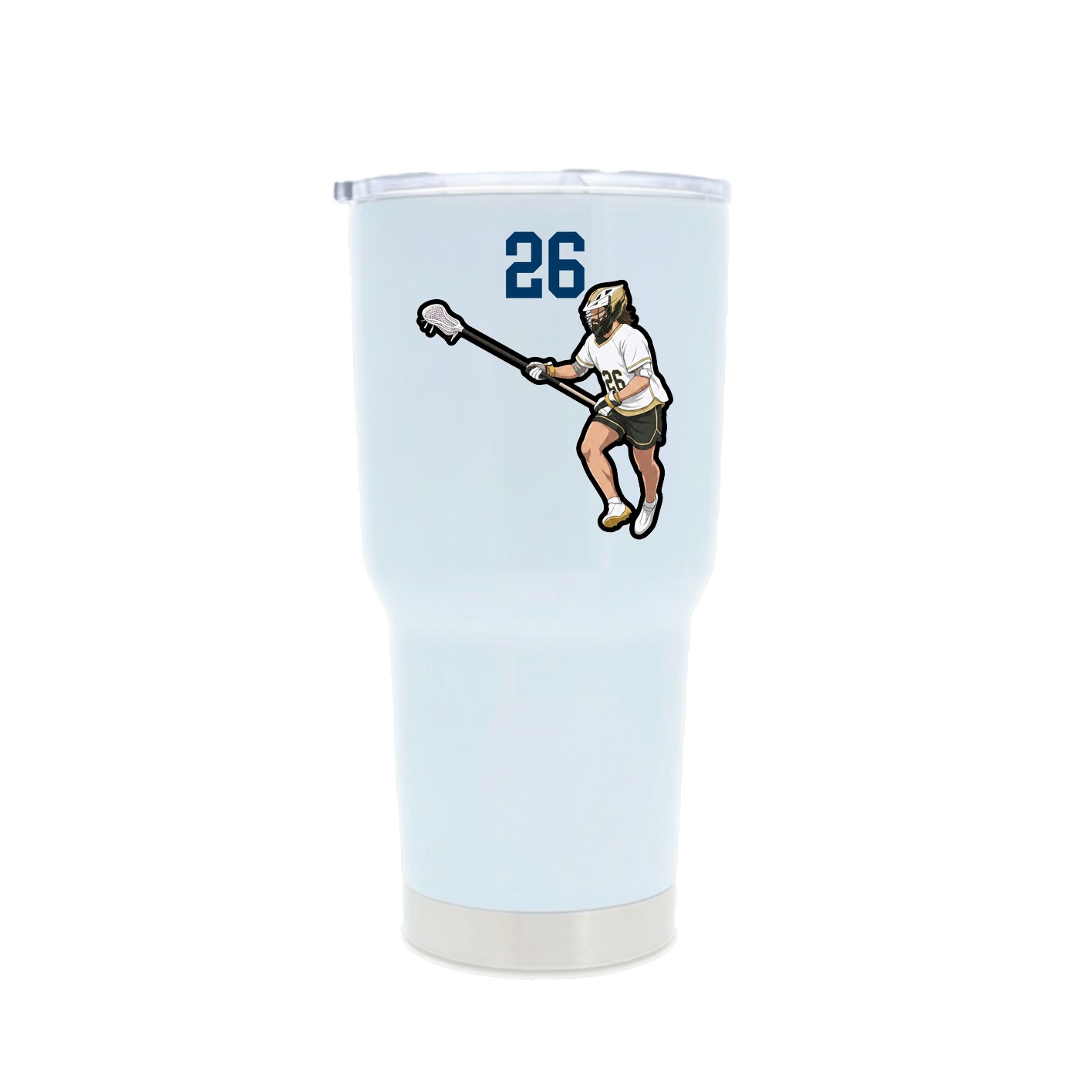 30oz Stainless Steel Tumbler — Number Top in White