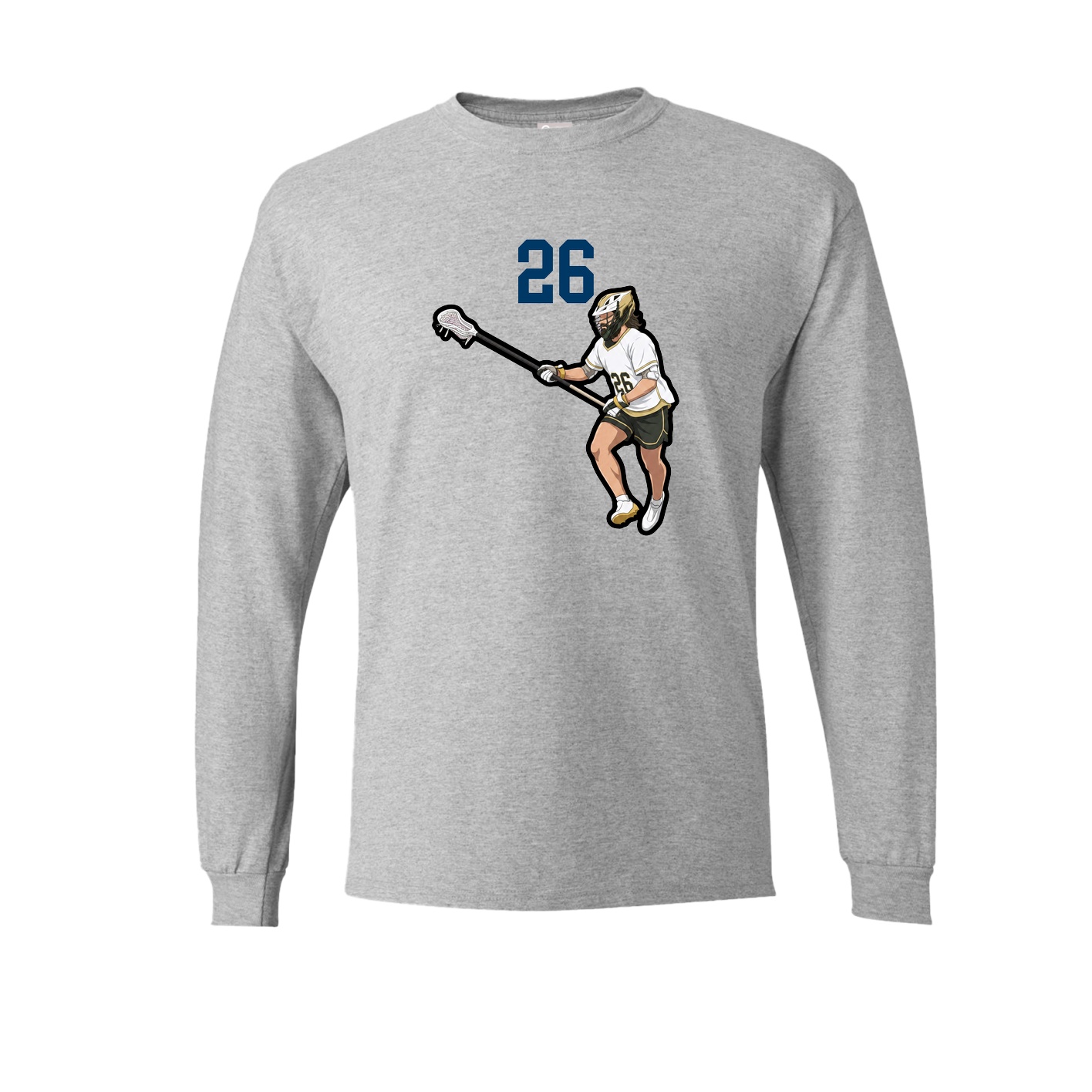 Long Sleeve Tee — Number Top in Grey