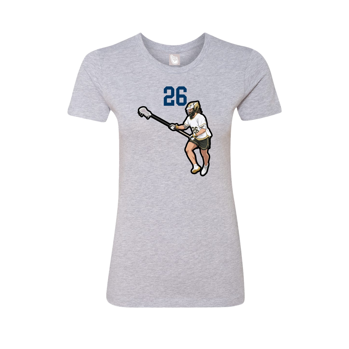 Fitted Women's Tee — Number Top in Grey