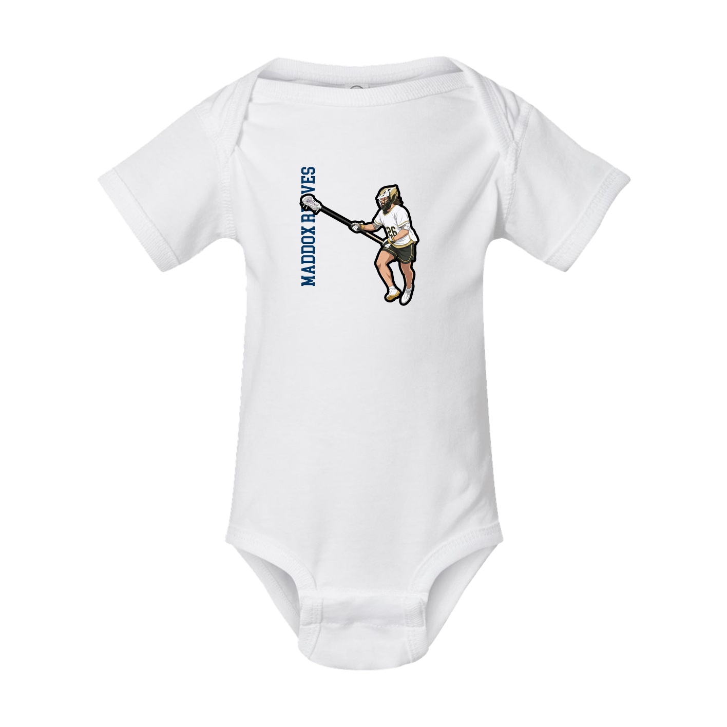 Baby Onesie — Name Vertical in White
