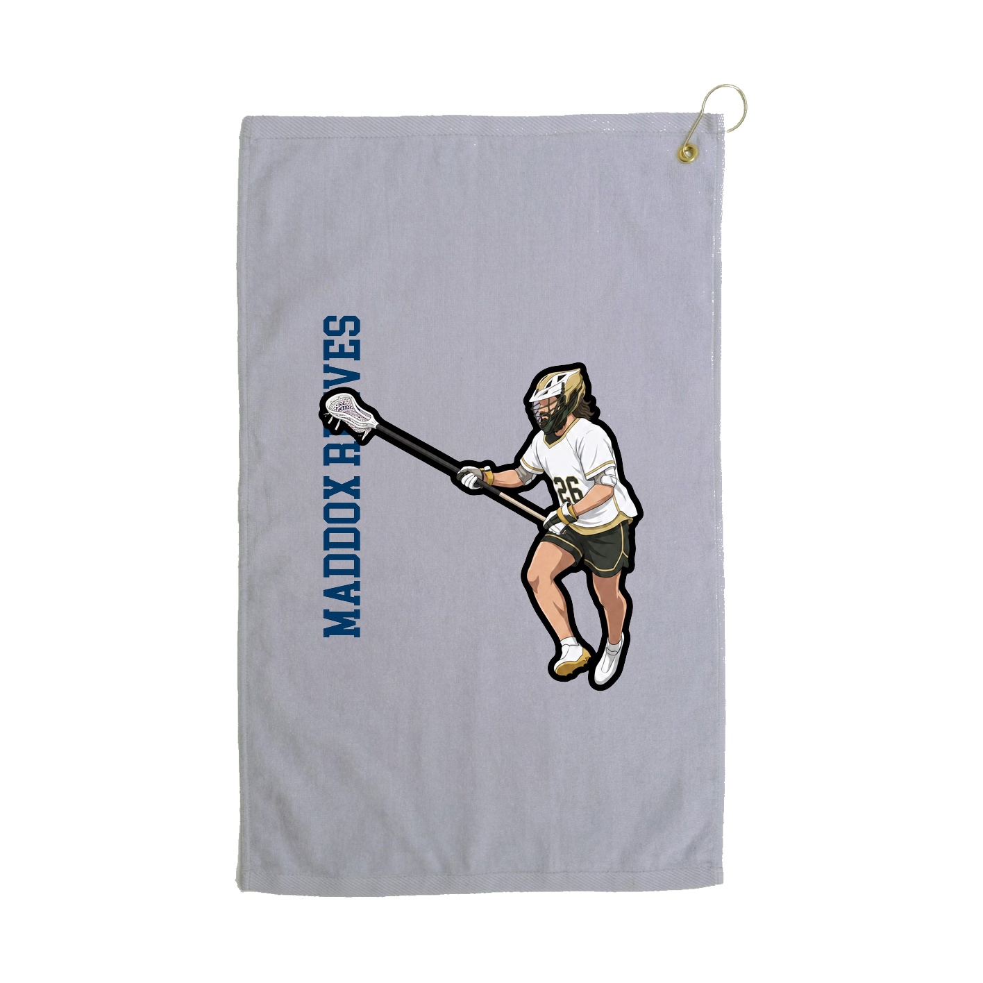 Golf Towel — Name Vertical in Grey
