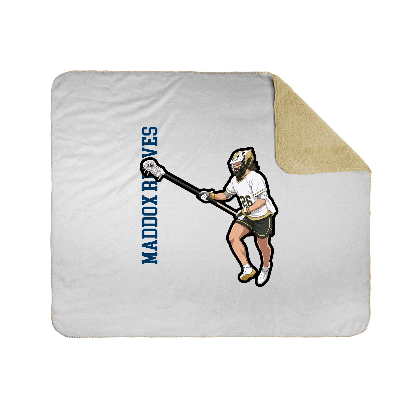 Throw Blanket — Name Vertical in White