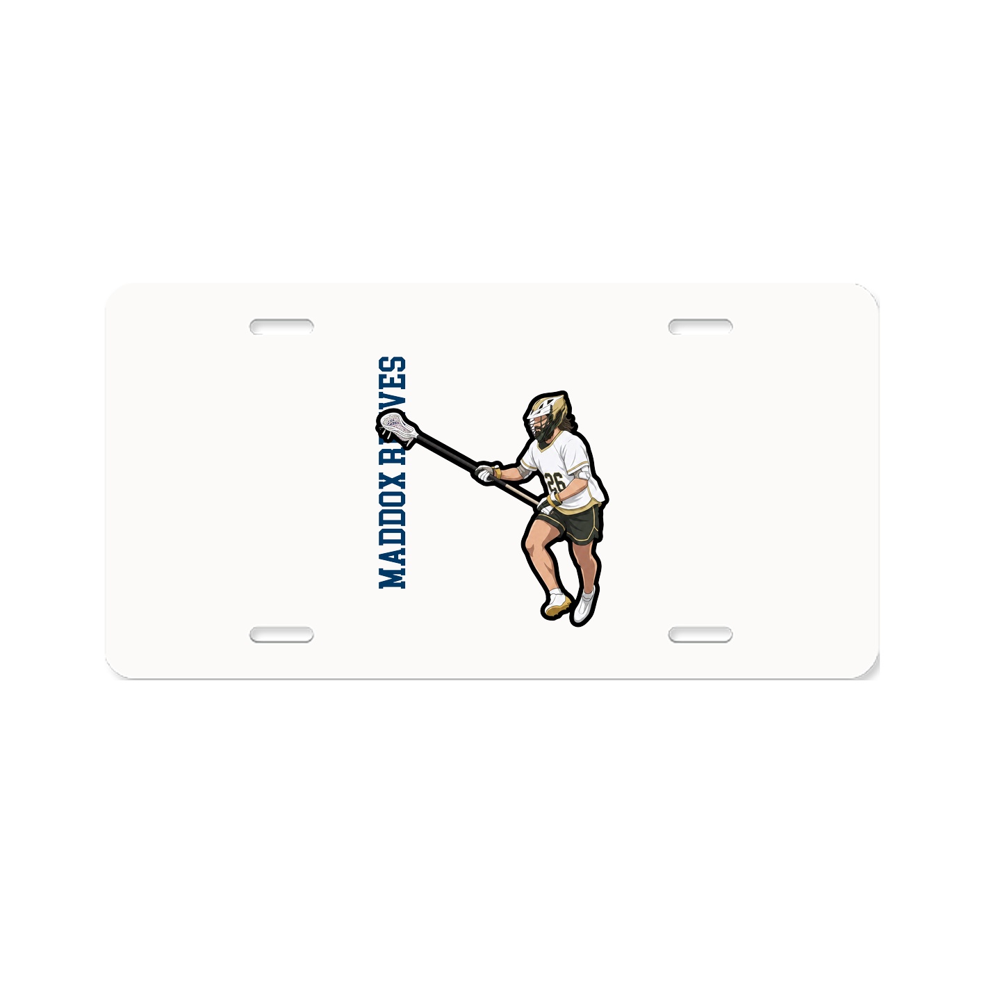 License Plate — Name Vertical in Classic