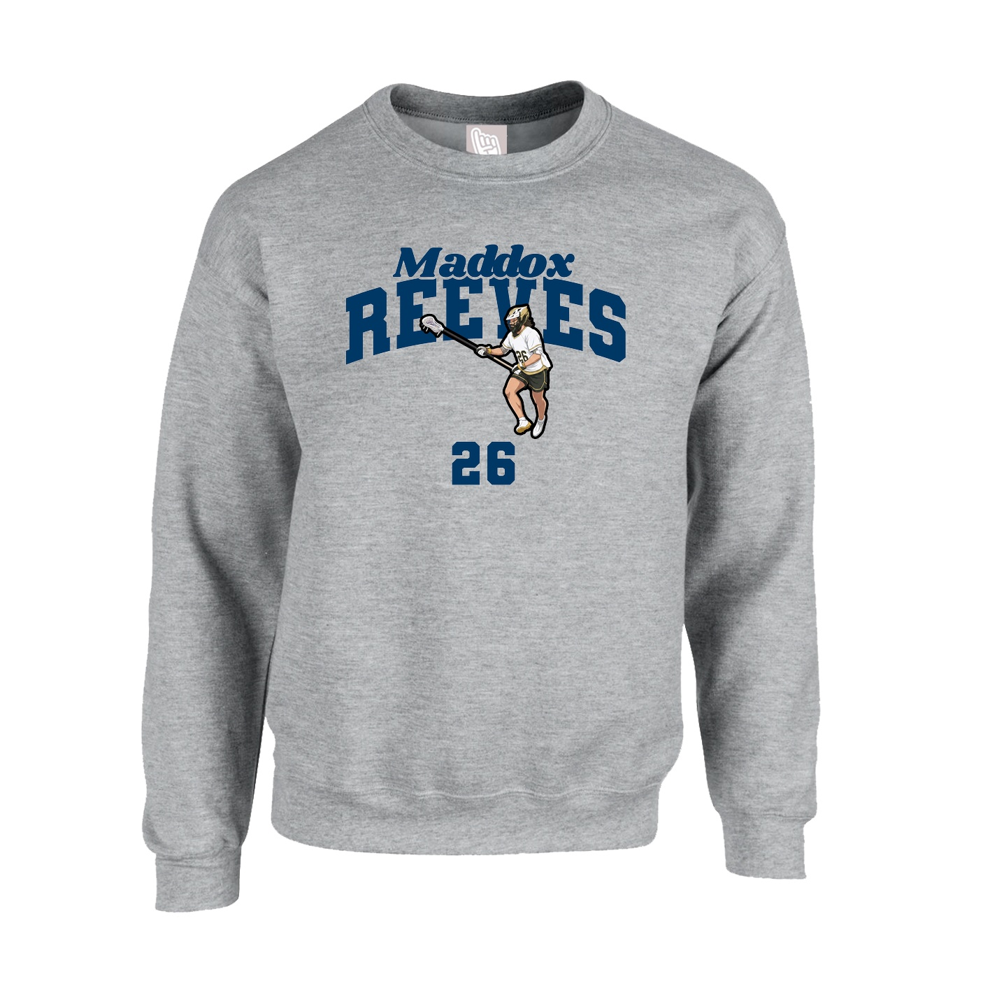 Fleece Crew — Signature Arch in Grey