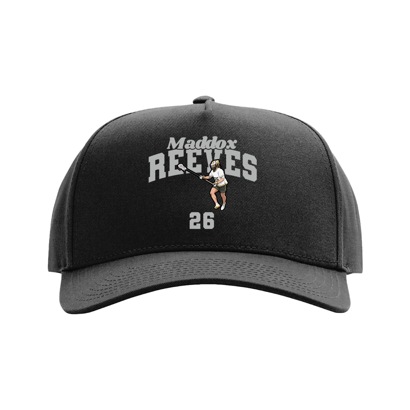 Full Fabric Five-Panel Champ Cap — Signature Arch in Black
