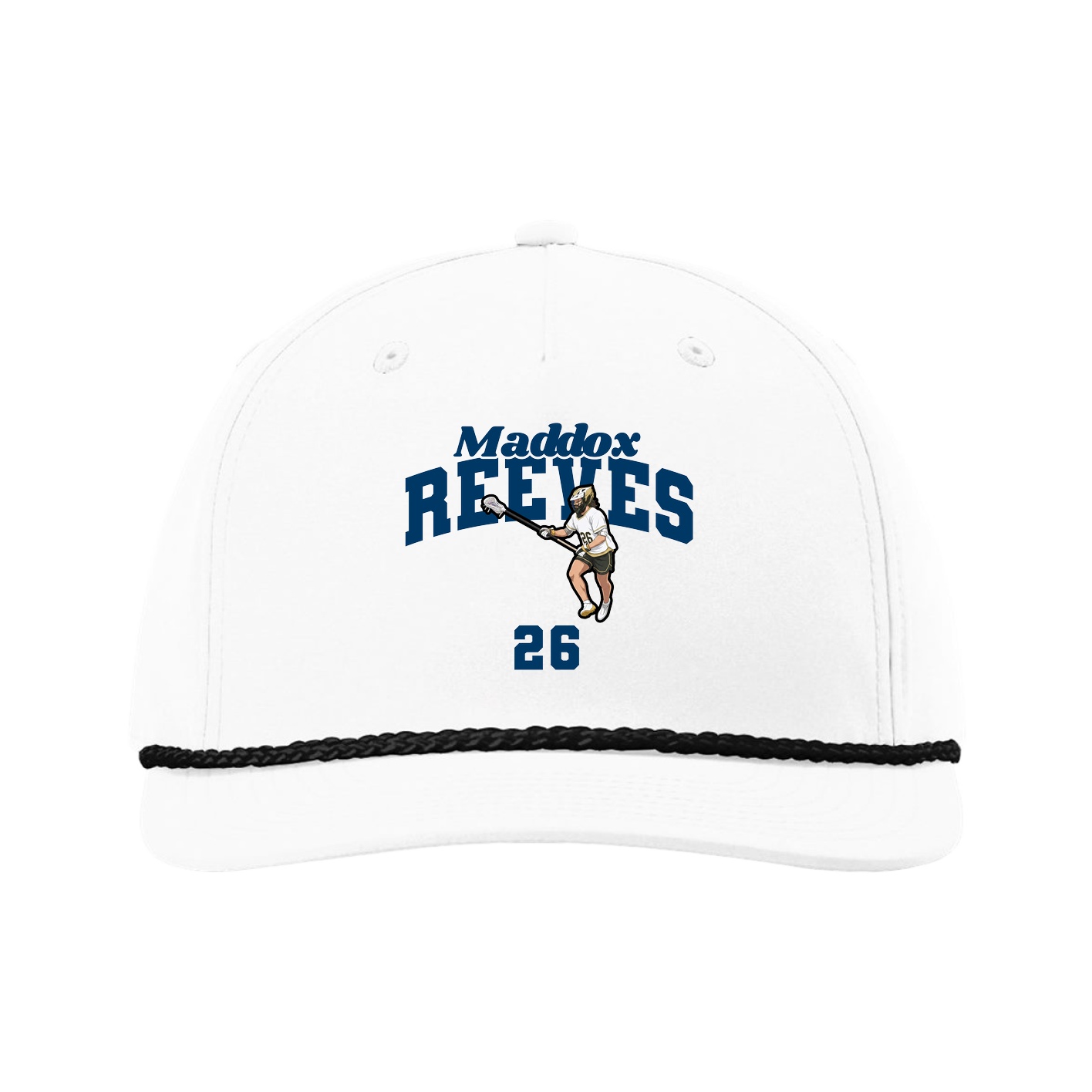 Five-Panel Classic Rope Cap — Signature Arch in White