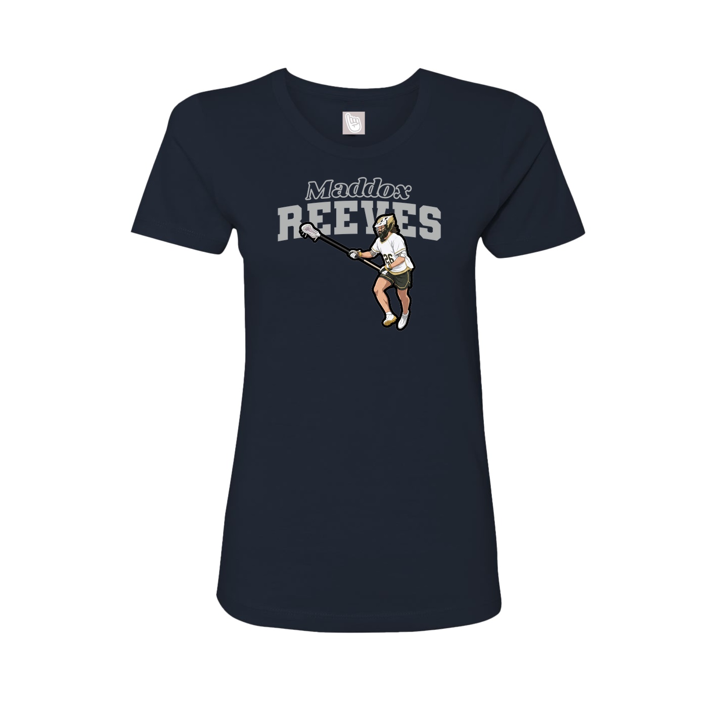 Fitted Women's Tee — Name Arch in Navy