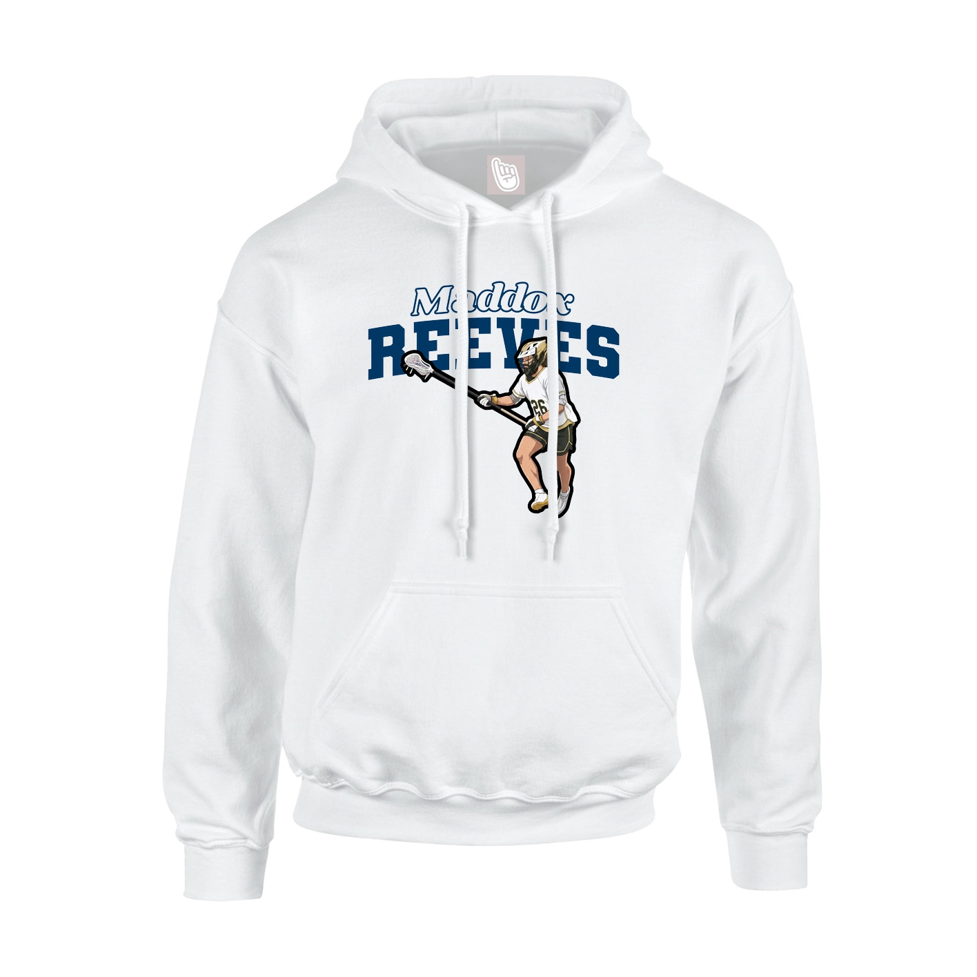 Youth Hoodie — Name Arch in White