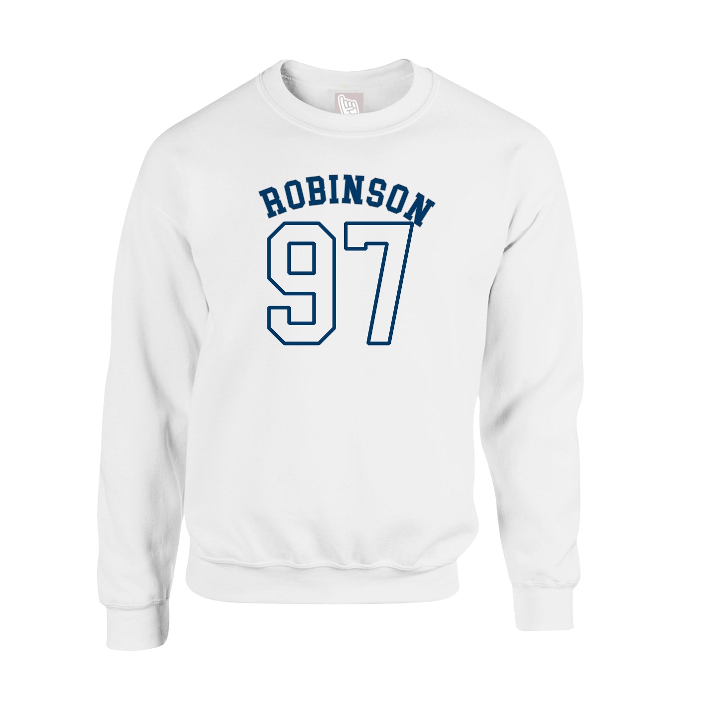Fleece Crew — Shirsey Arch in White