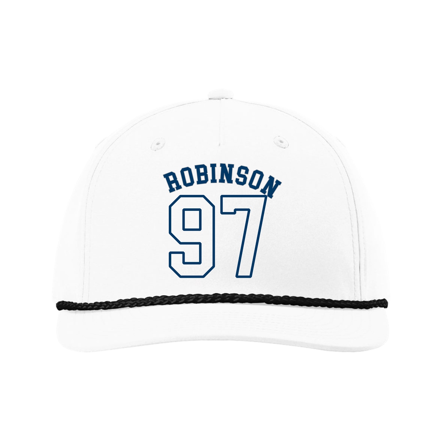 Five-Panel Classic Rope Cap — Shirsey Arch in White