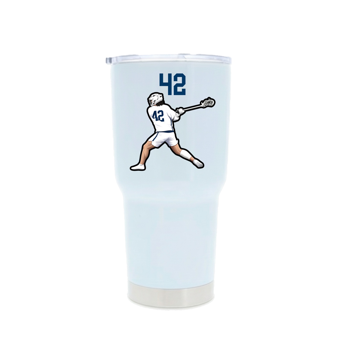 30oz Stainless Steel Tumbler — Number Top in White