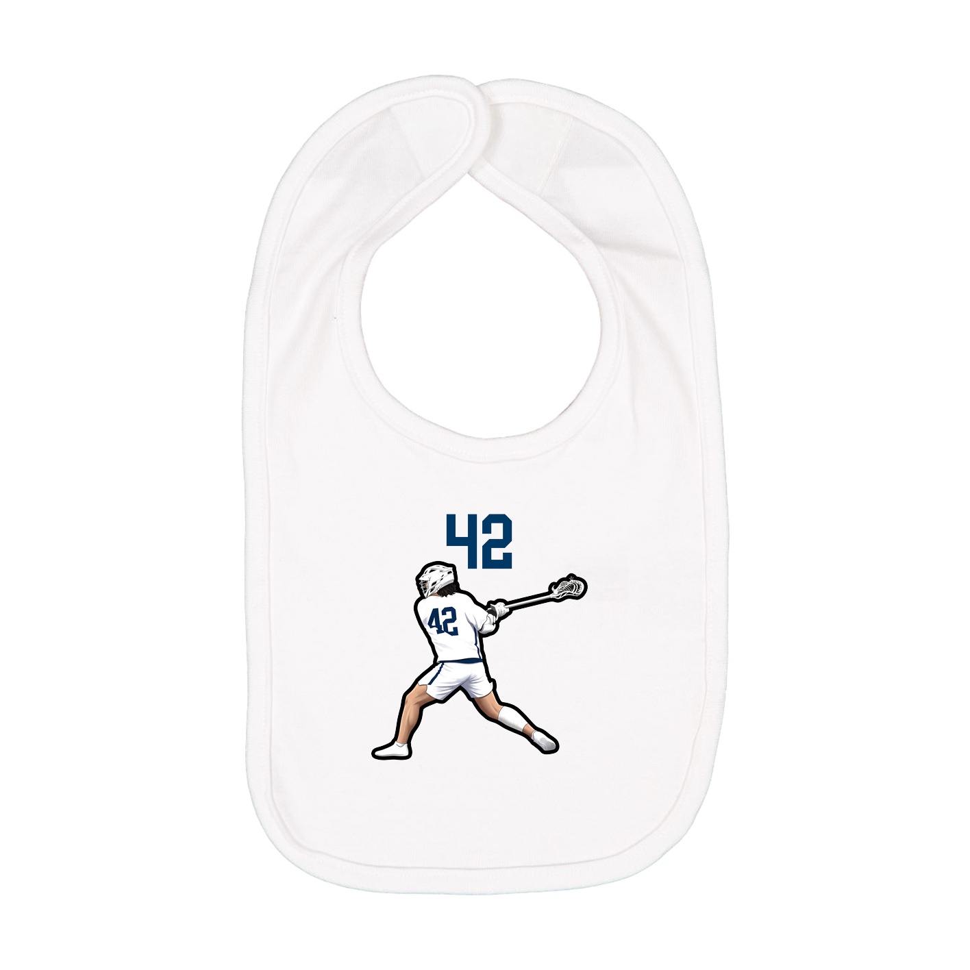 Infant Bib — Number Top in White