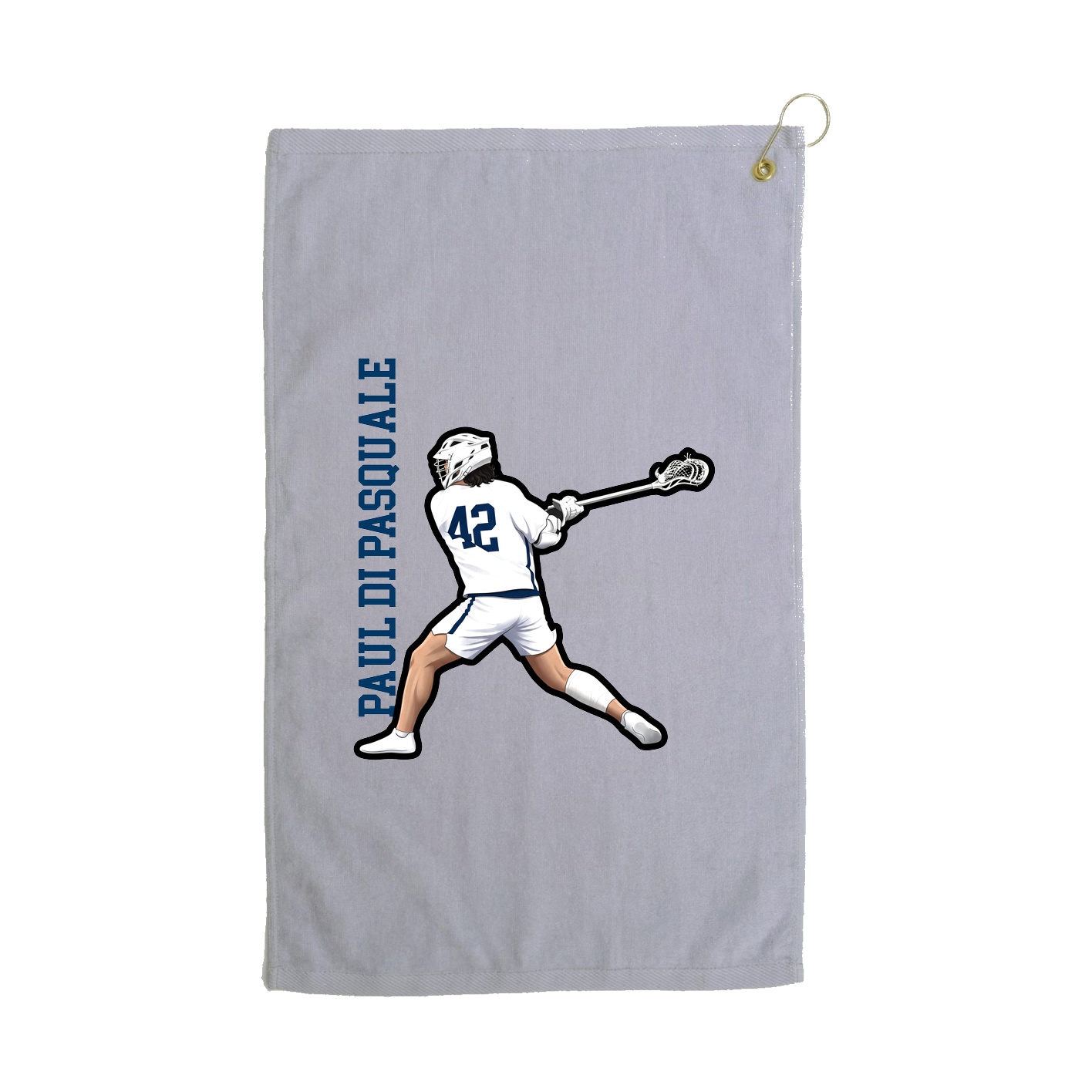 Golf Towel — Name Vertical in Grey