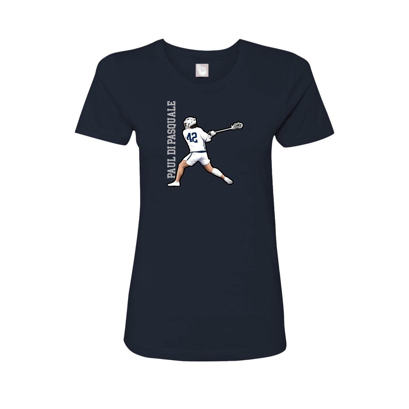 Womens Tee — Name Vertical in Navy