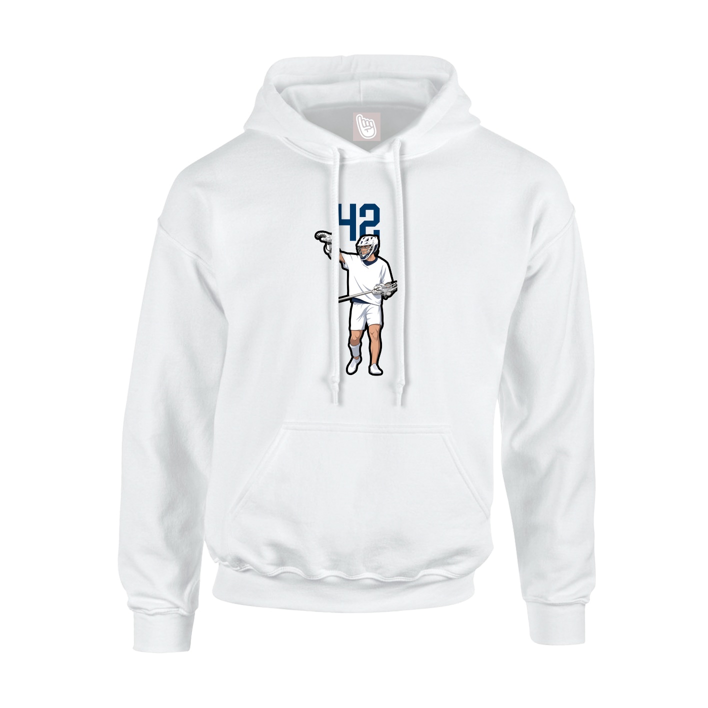 Youth Hoodie — Number Top in White
