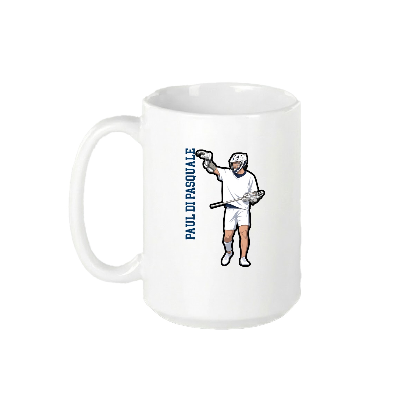 15oz Coffee Mug — Name Vertical in White