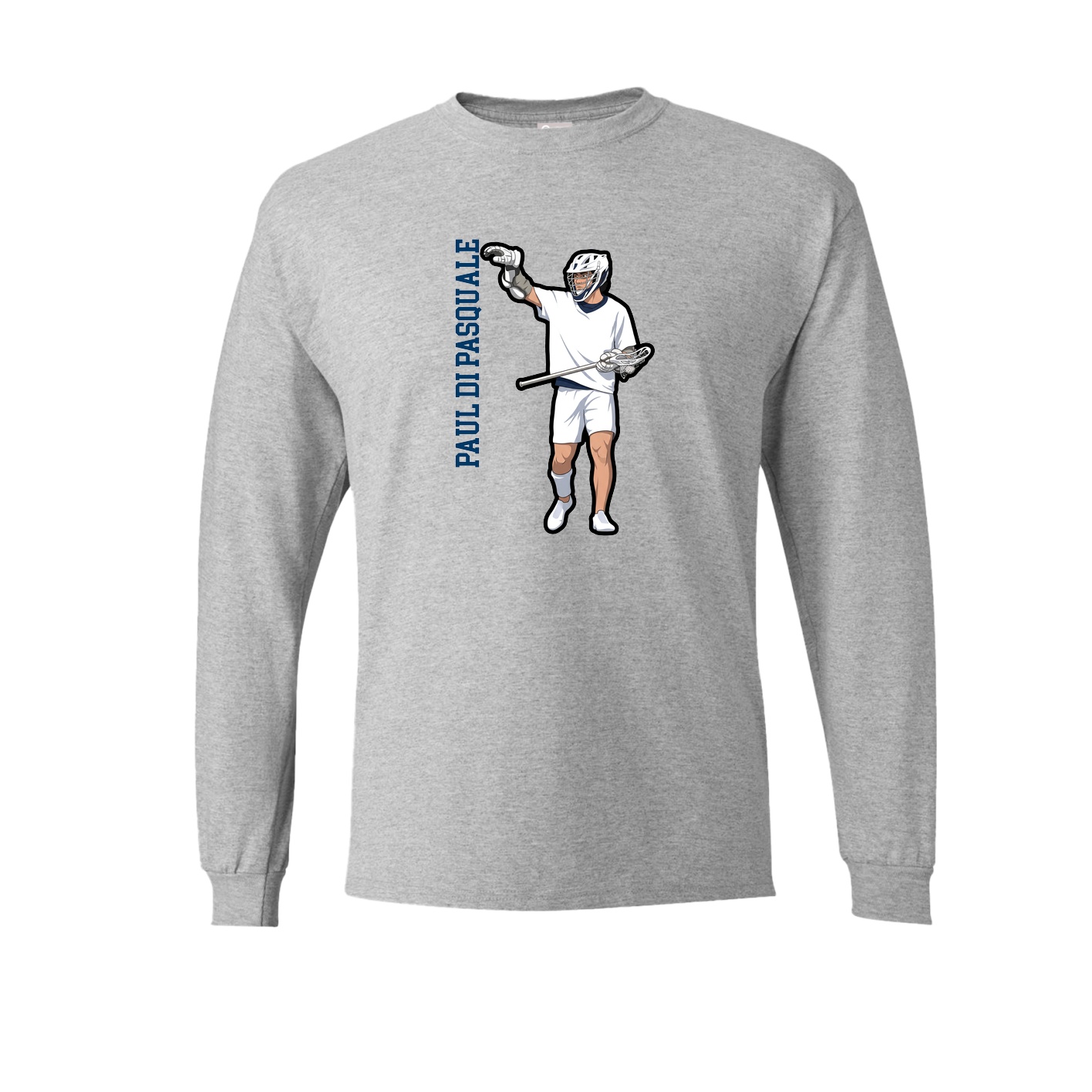 Long Sleeve Tee — Name Vertical in Grey