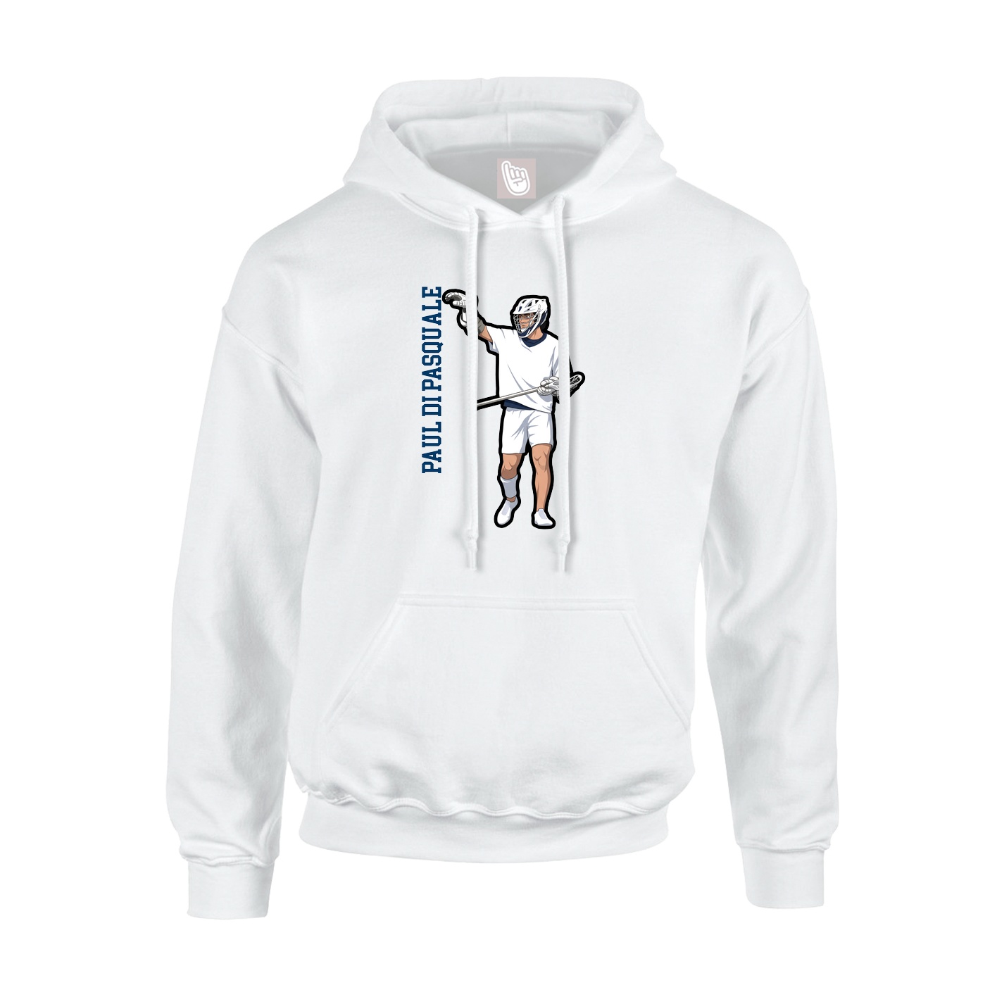 Youth Hoodie — Name Vertical in White