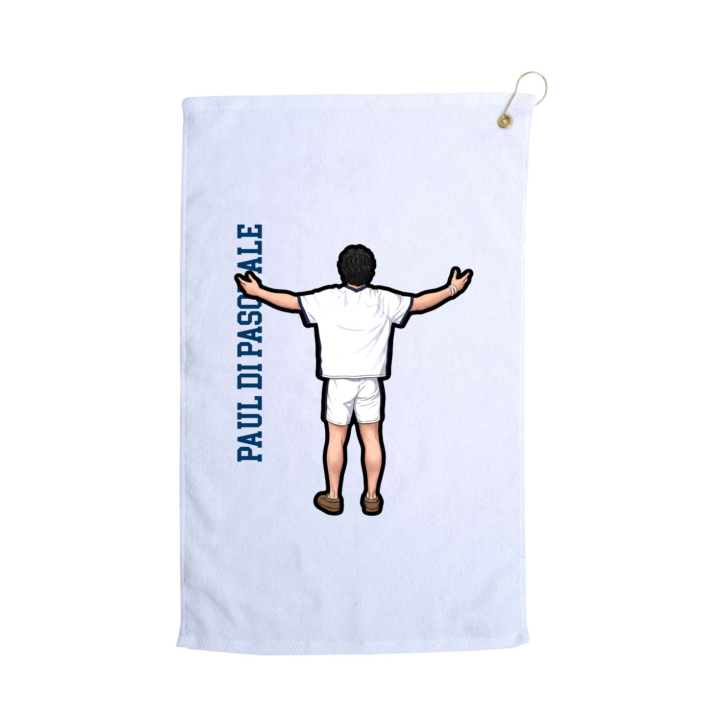 Golf Towel — Name Vertical in White