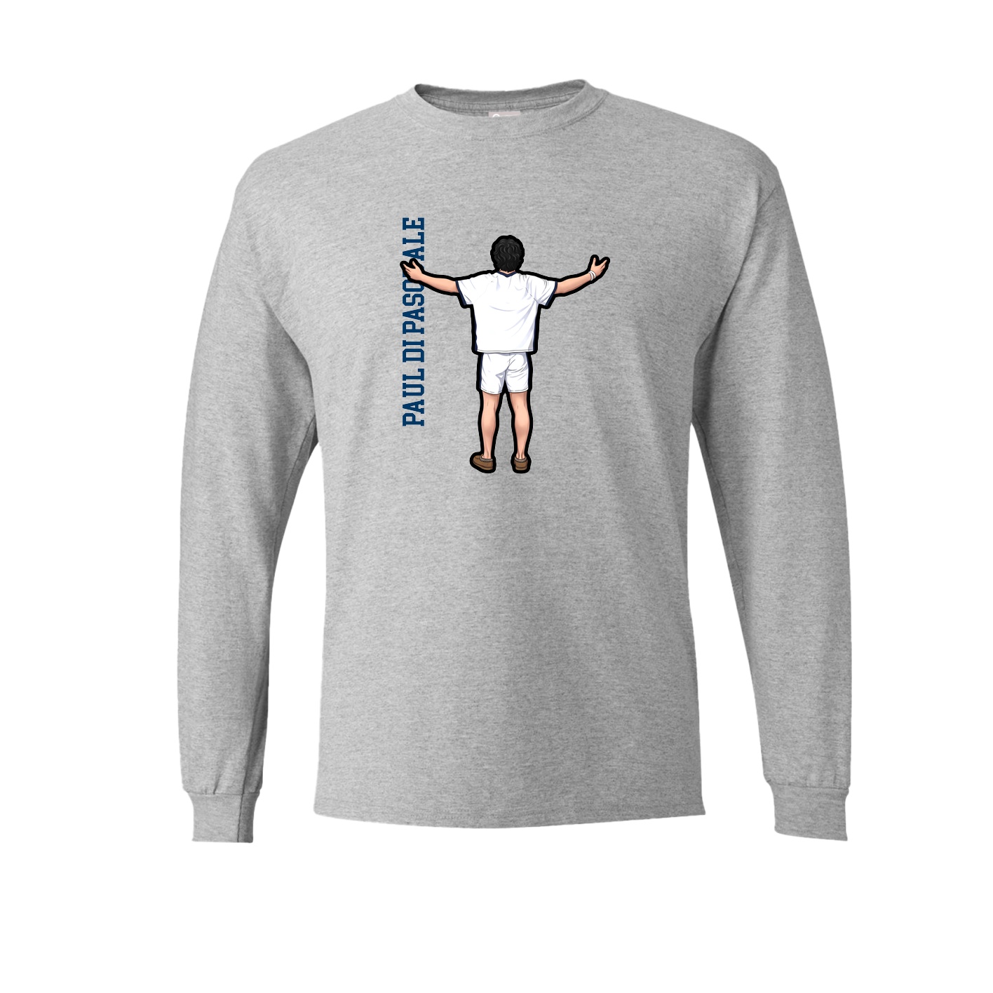 Long Sleeve Tee — Name Vertical in Grey
