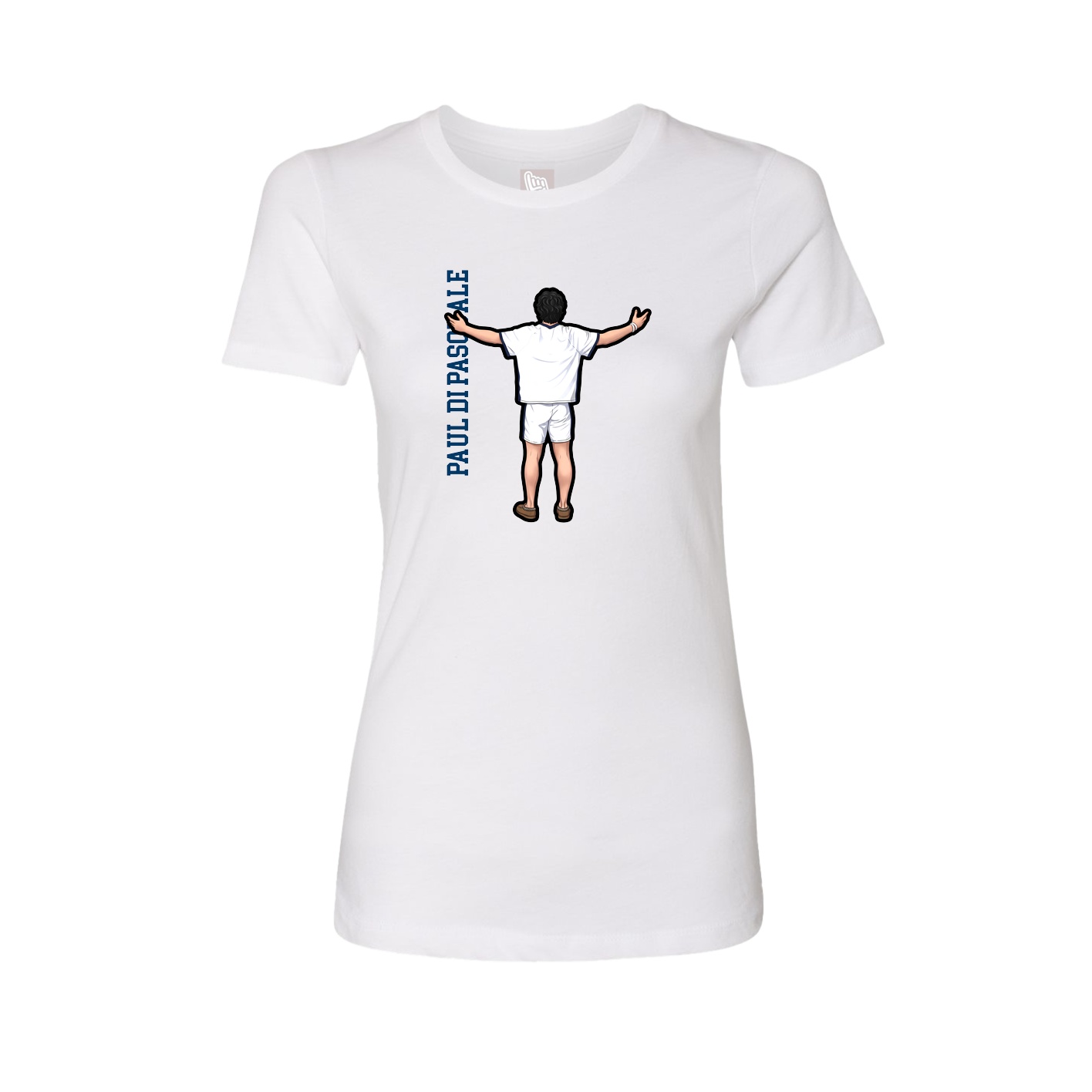 Womens Tee — Name Vertical in White