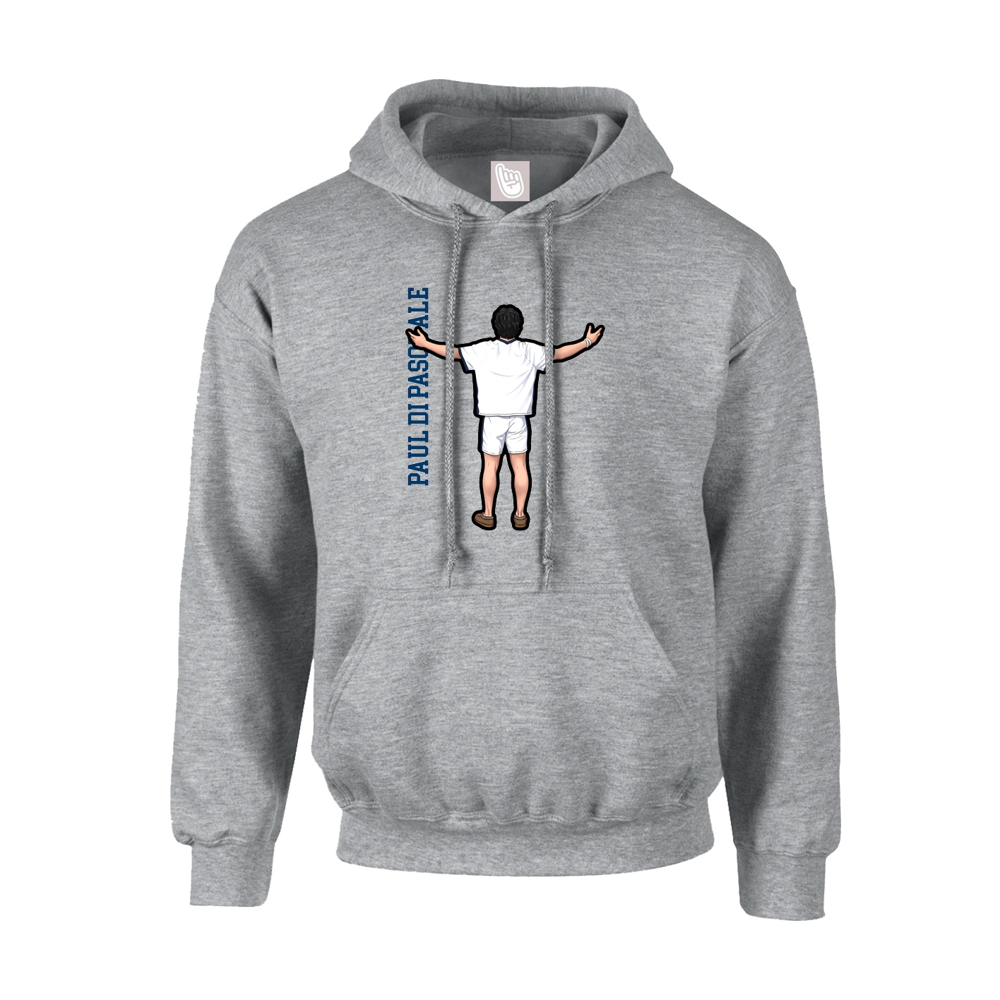 Youth Hoodie — Name Vertical in Grey