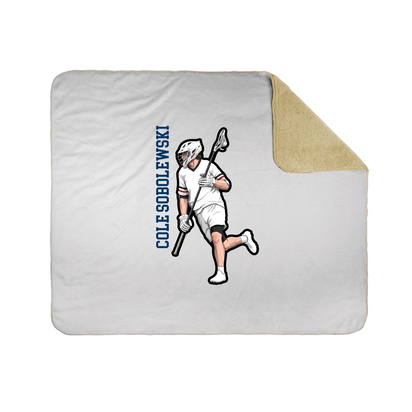 Throw Blanket — Name Vertical in White