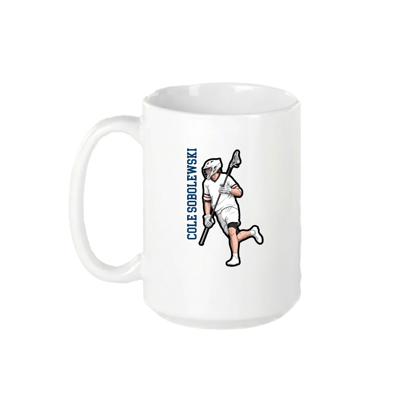 15oz Coffee Mug — Name Vertical in White