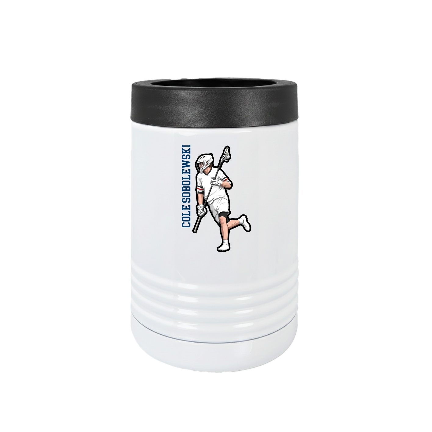 Beverage Holder — Name Vertical in White
