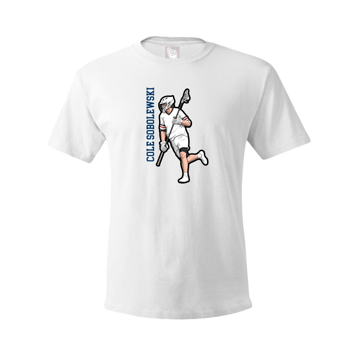 Tee — Name Vertical in White