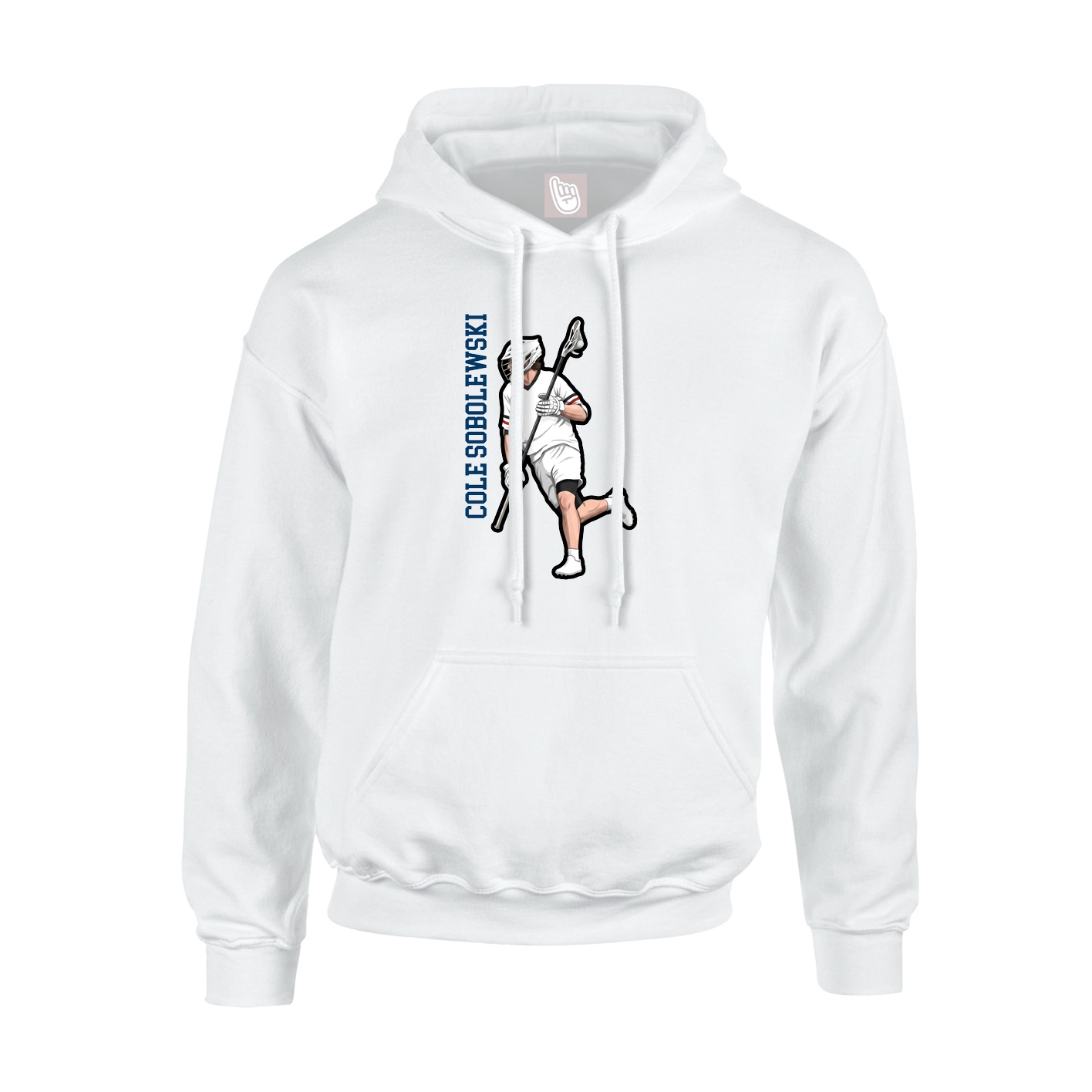 Hoodie — Name Vertical in White