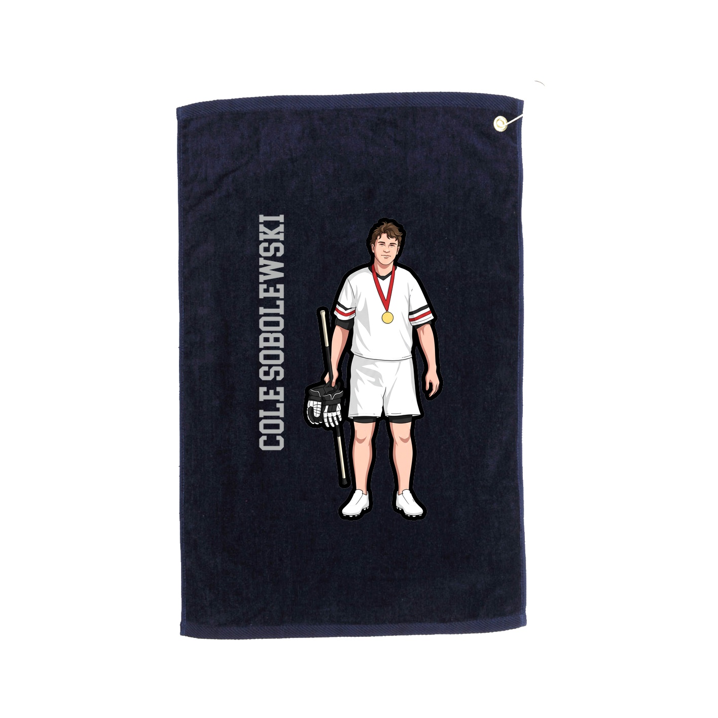 Golf Towel — Name Vertical in Navy