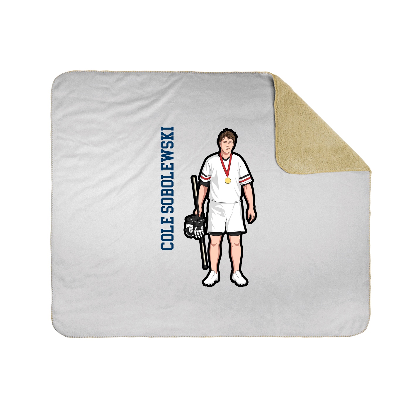 Throw Blanket — Name Vertical in White