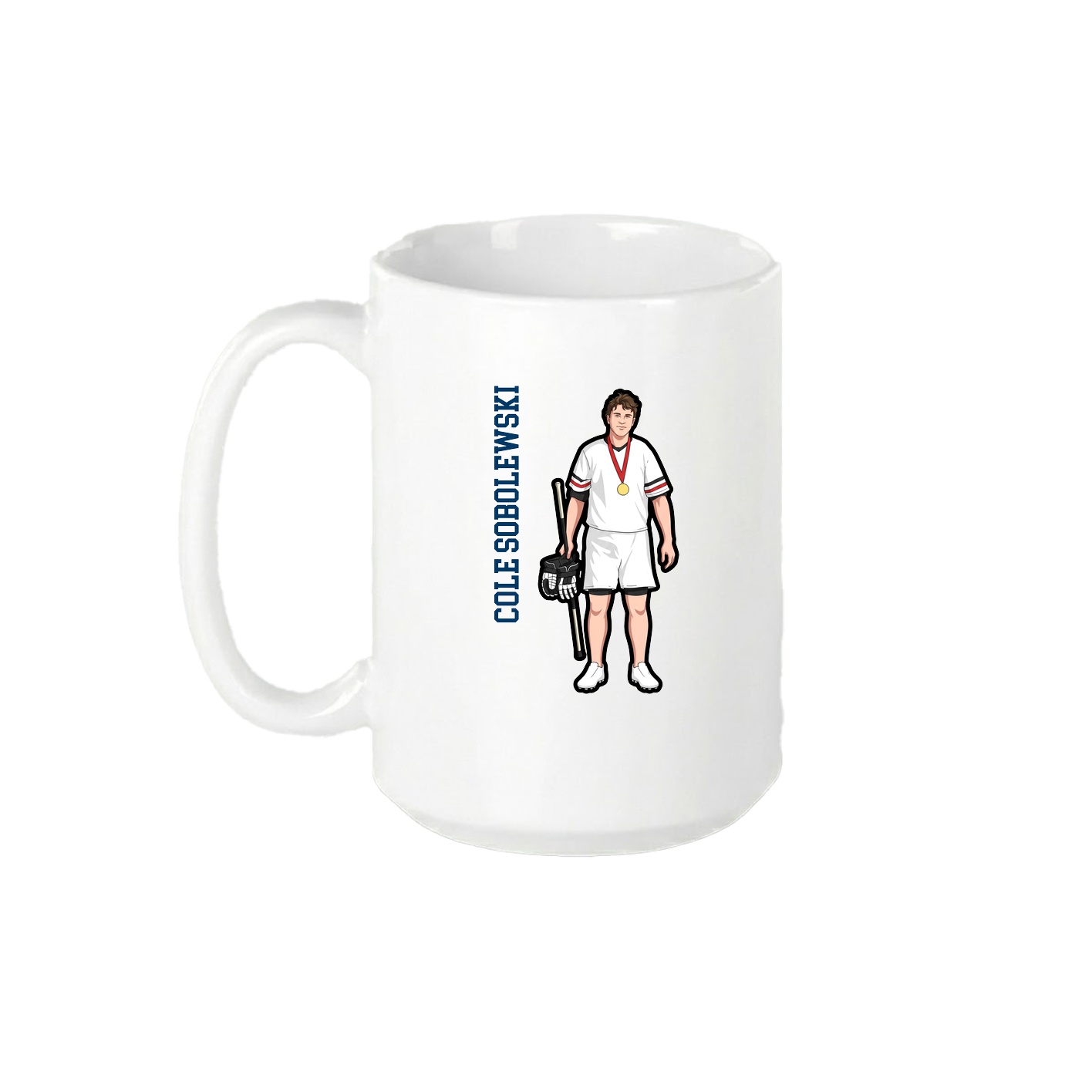 15oz Coffee Mug — Name Vertical in White