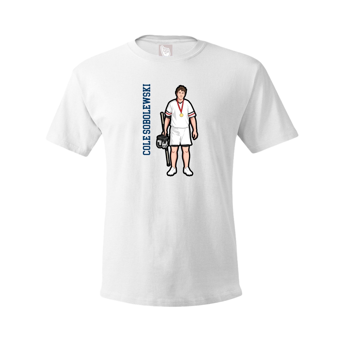 Youth Tee — Name Vertical in White