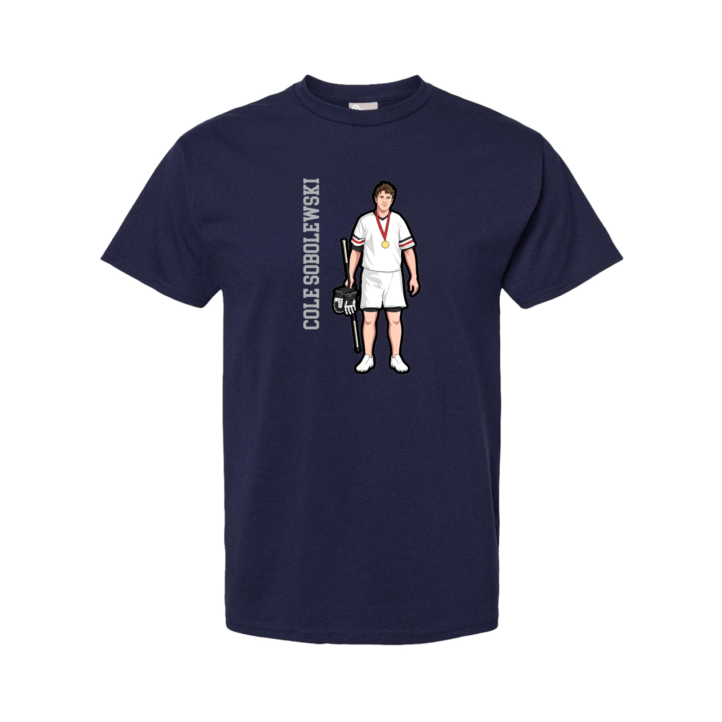 Youth Tee — Name Vertical in Navy