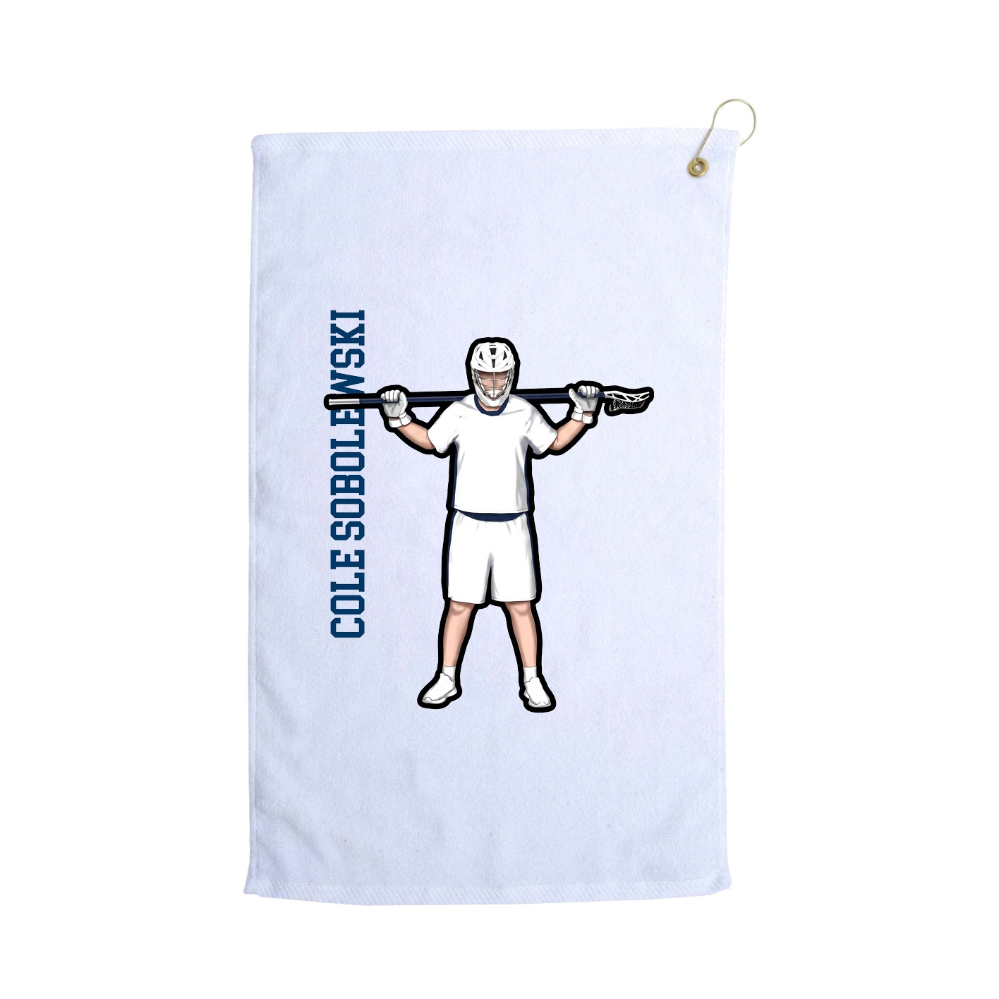 Golf Towel — Name Vertical in White
