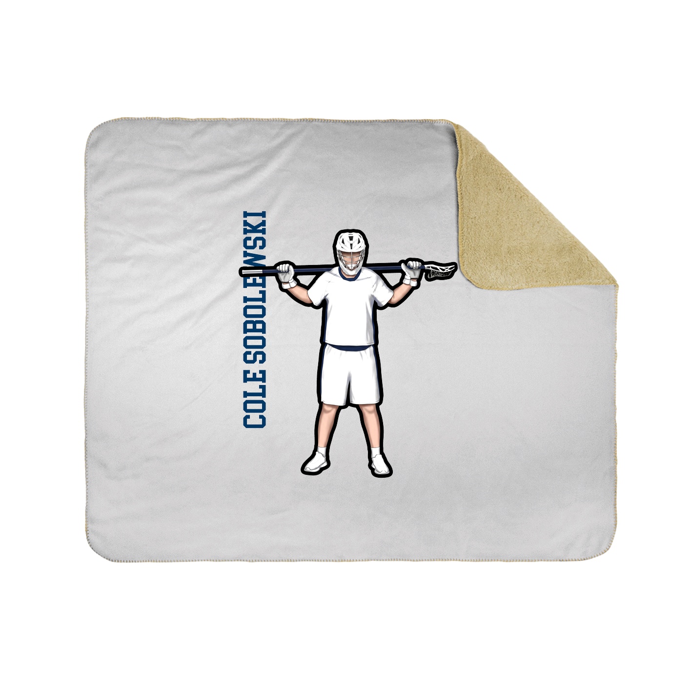 Throw Blanket — Name Vertical in White