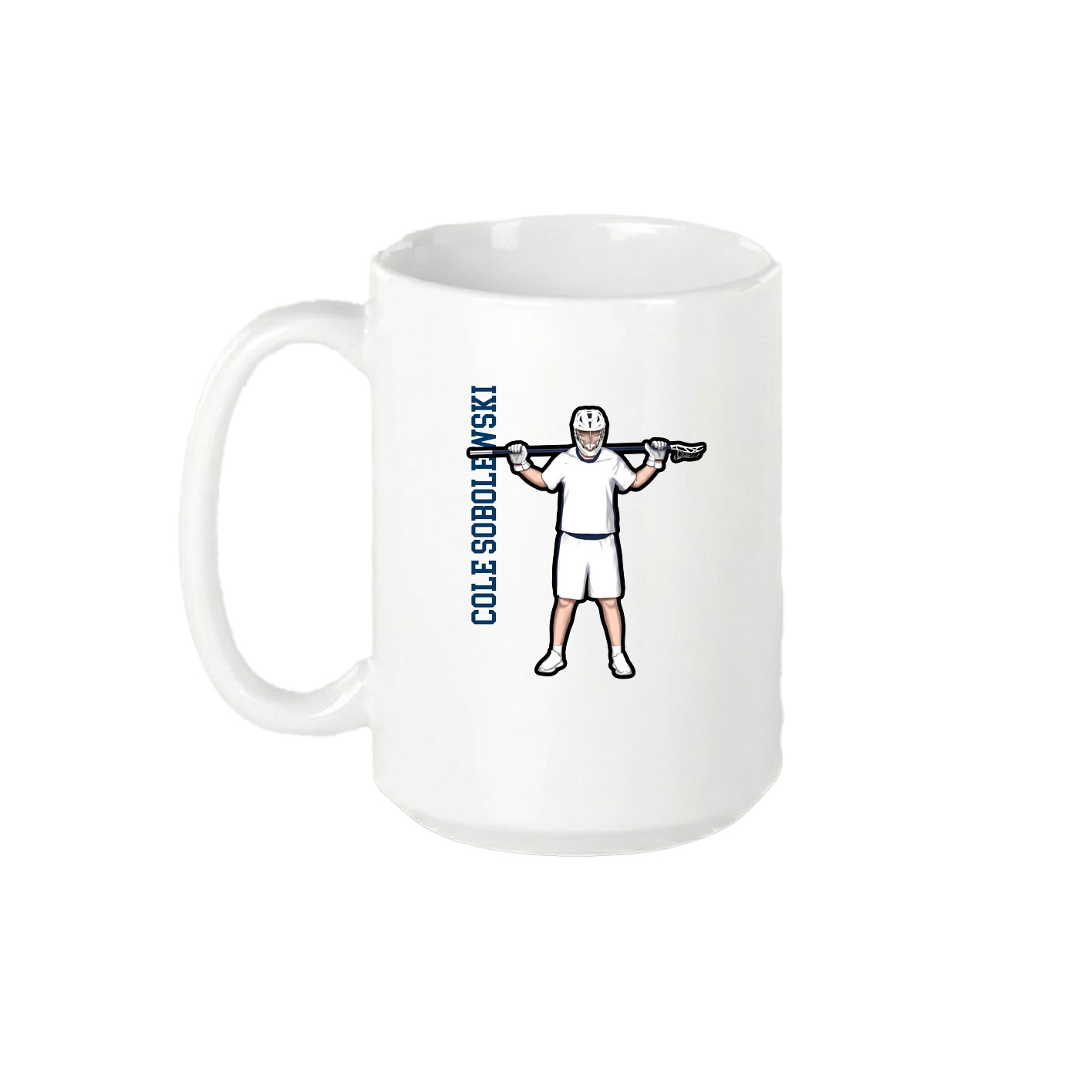 15oz Coffee Mug — Name Vertical in White