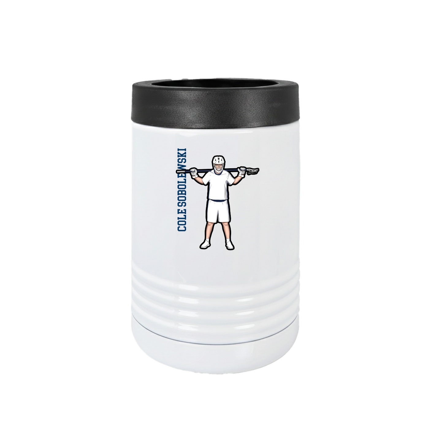 Beverage Holder — Name Vertical in White