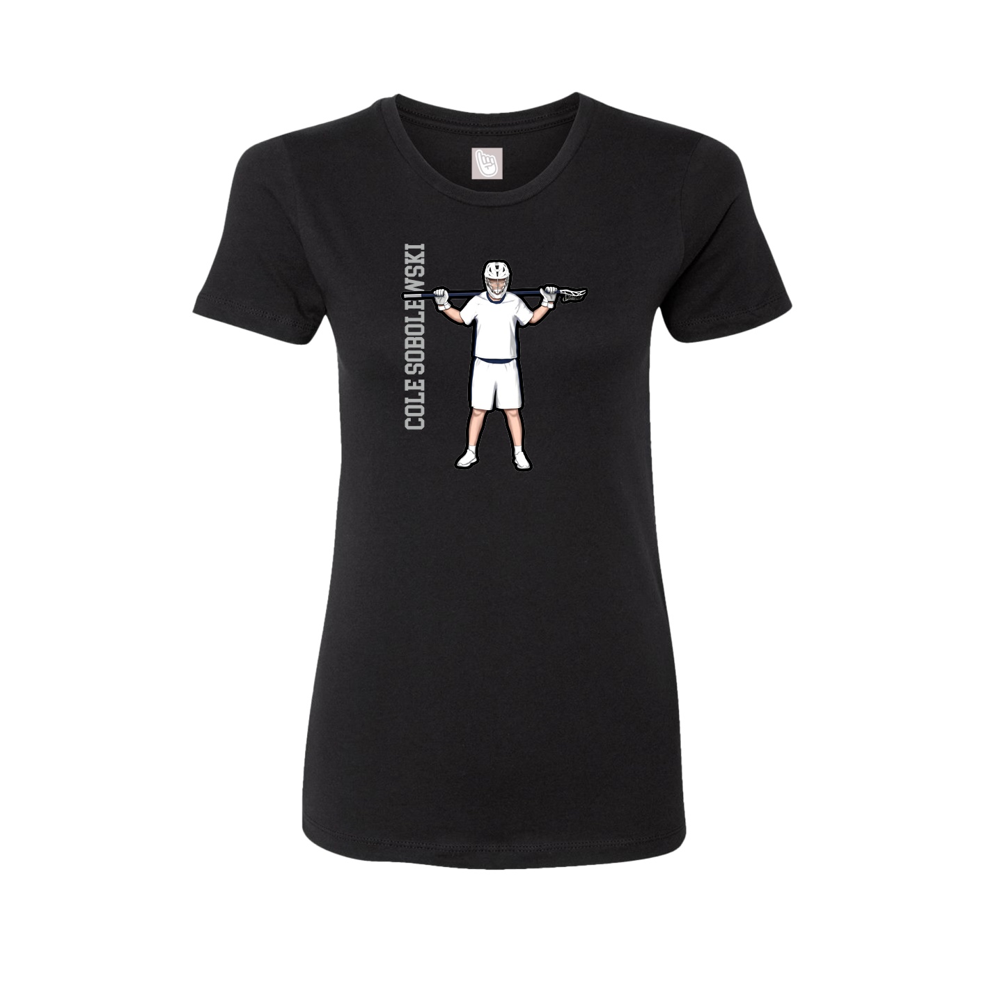 Womens Tee — Name Vertical in Black